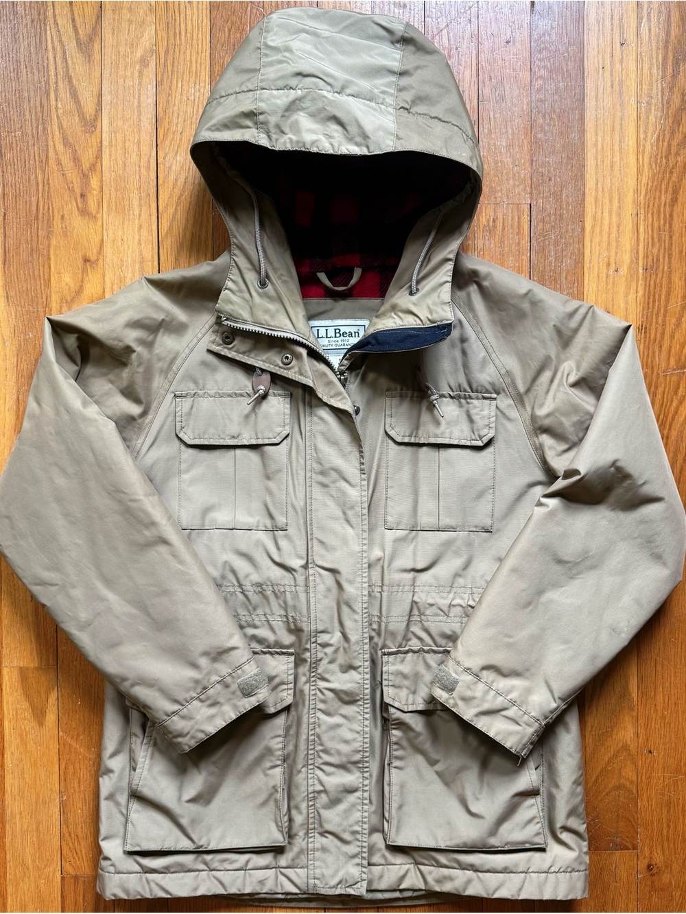 Vintage 1990’s L.L.Bean Hooded Outdoor Chore Rain Jacket Coat